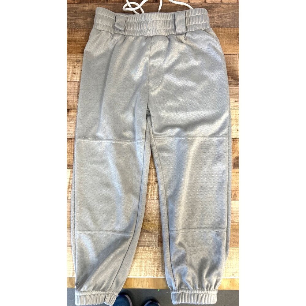 Youth Gray QBK Baseball Pants Size 4T With Elastic Cuffs And Rear Pocket